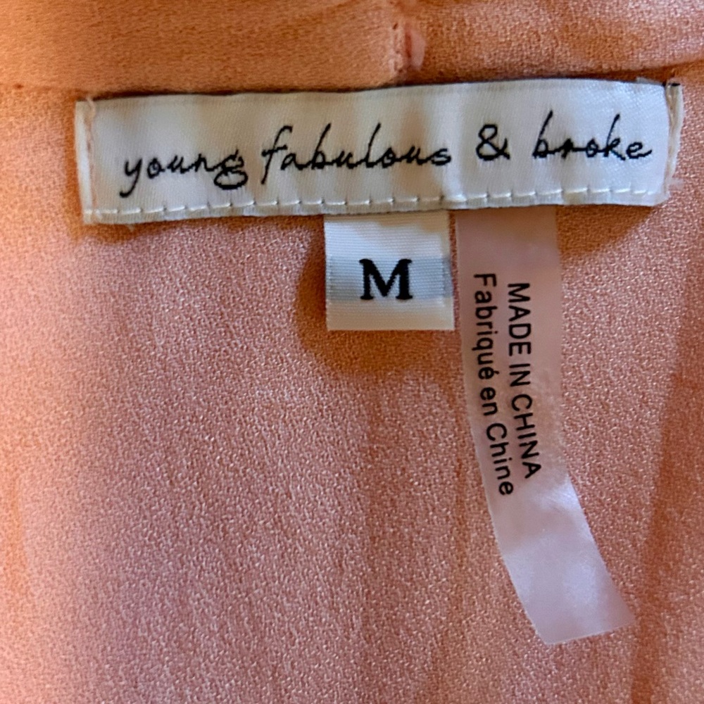 young fabulous and broke carmen ombre tie front balloon sleeve cardigan medium - Picture 5 of 9